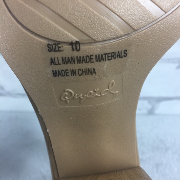 Qupid Tan Chiunky Heel Ankle Strap Sandal Size 10 - Picture 7 of 8